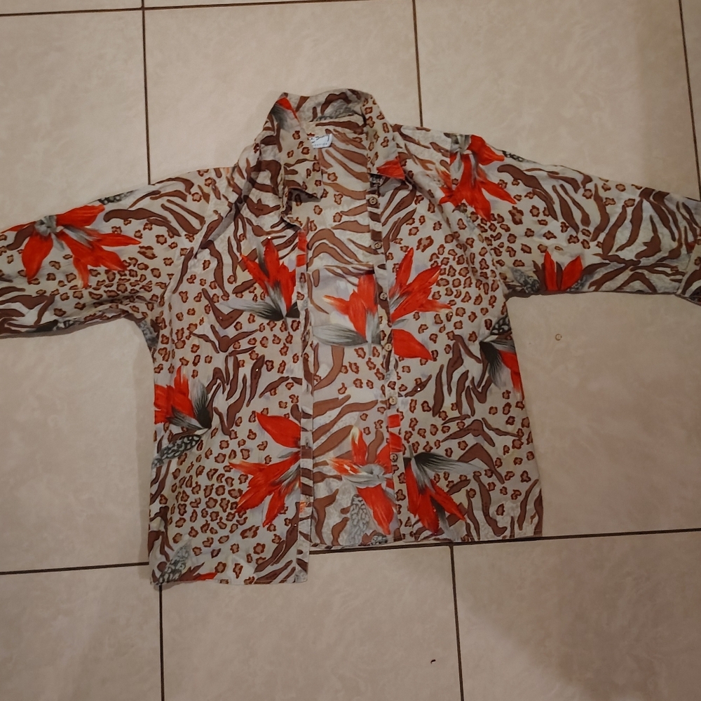Men's Multicolor Animal Print Dress Shirt